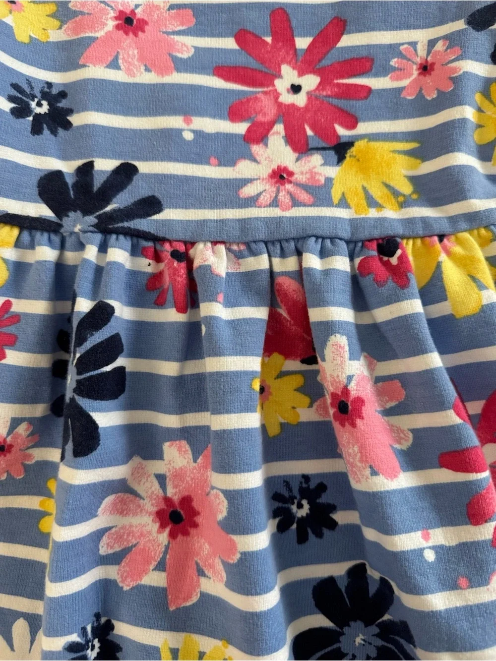 NWOT Gymboree Toddler Girl Blue Stripe Floral Cutout Back Dress 18-24M
